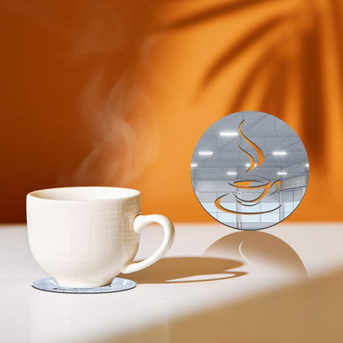 Coffee Design, Acrylic Mirror Coaster  (2+ MM) - FHMax.com