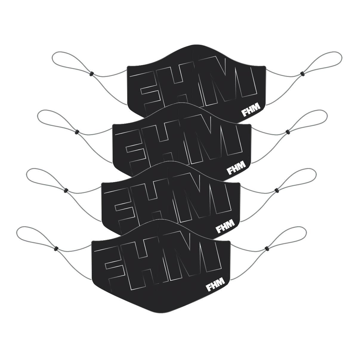 Combo of 4 FHM Printed Black Face Mask | FHMax.com