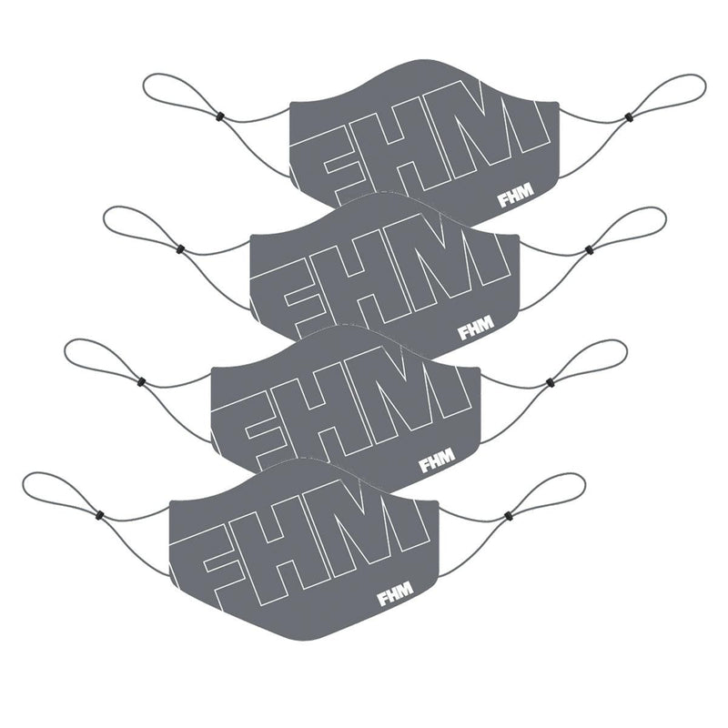 Combo of 4 FHM Printed Grey Face Mask - FHMax.com