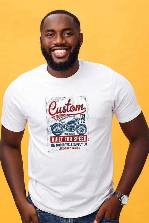 Custom Motorcycle, Men's Half Sleeve Tshirt - FHMax.com