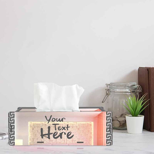 Customize Greek Key Border Design, One Acrylic Mirror tissue box with 100 X 2 Ply tissues (2+ MM) - FHMax.com