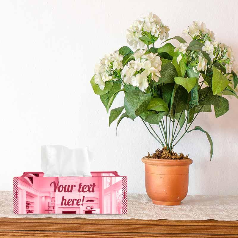 Customize Optical Triangle Border Design, One Acrylic Mirror tissue box with 100 X 2 Ply tissues (2+ MM) - FHMax.com