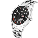 Day & Date Function Black Dial With Silver strap Men Watch - FHMax.com
