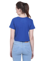 FHM Blue, Women Cotton Crop Top / Tshirt - FHMax.com