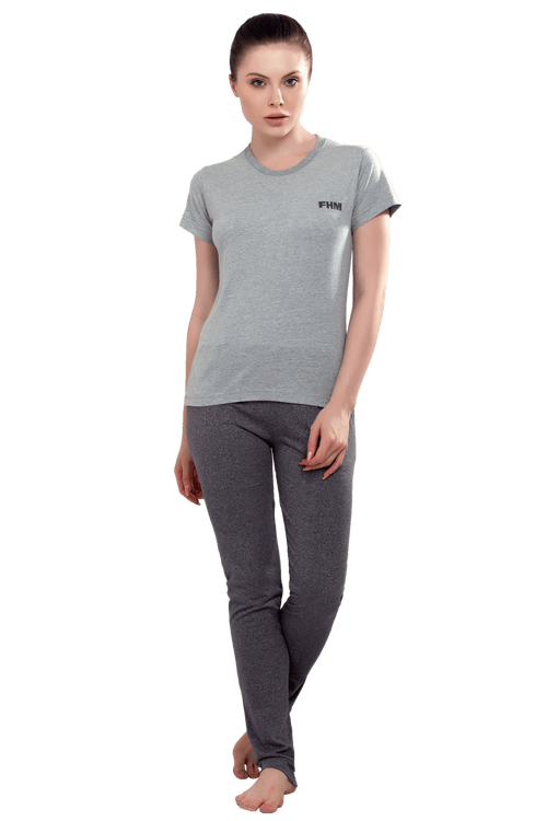 FHM Grey, Women Fit Half Sleeve Tshirt - FHMax.com