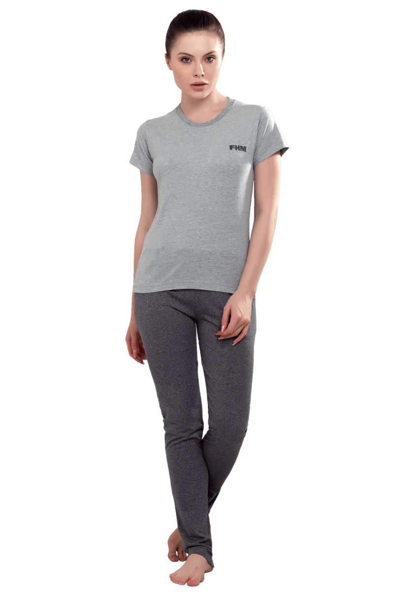 FHM Grey, Women Fit Half Sleeve Tshirt - FHMax.com