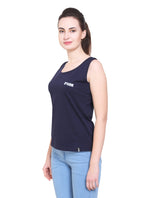 FHM Navy Blue, Women Cotton Tank Top / Tshirt - FHMax.com