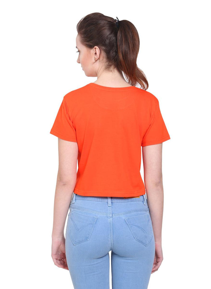 FHM Orange, Women Cotton Crop Top / Tshirt - FHMax.com