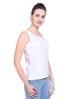 FHM White, Women Cotton Tank Top / Tshirt - FHMax.com