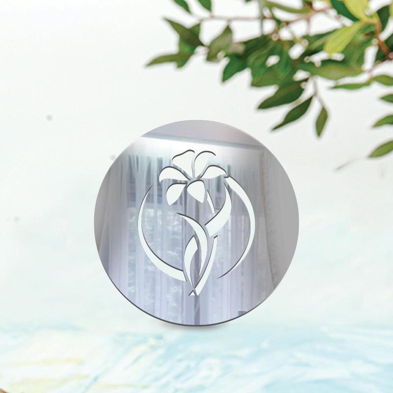 Flower design round shaped,  Acrylic Mirror Coaster  (2+ MM) - FHMax.com