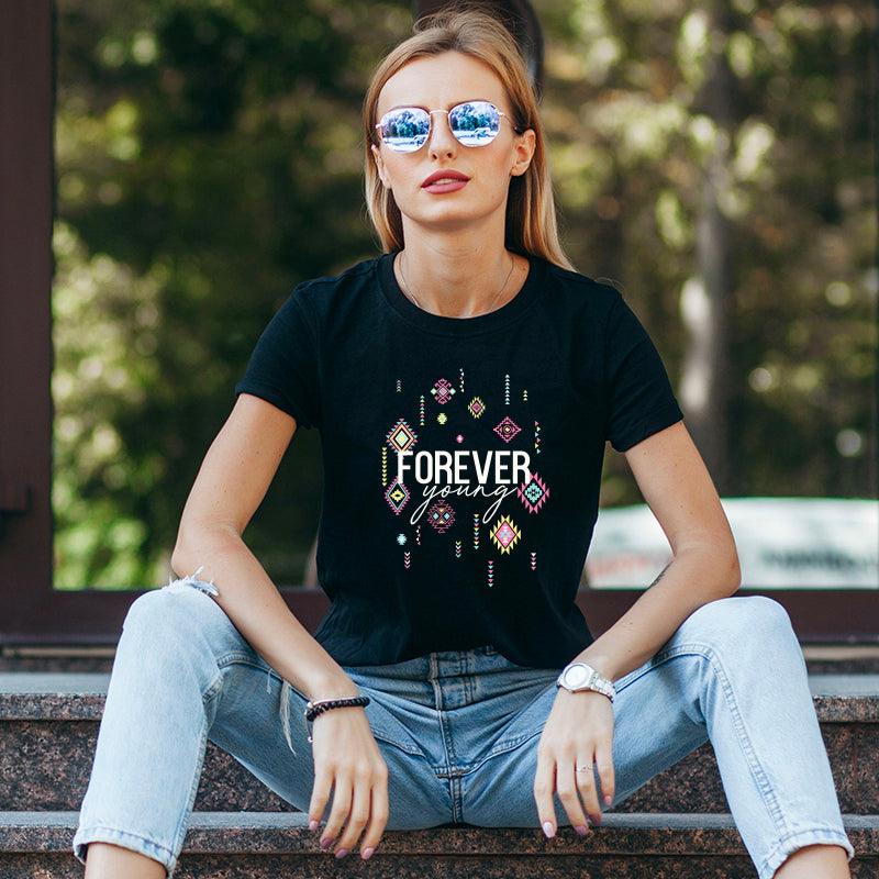 Forever Young, Women Half Sleeve Tshirt - FHMax.com