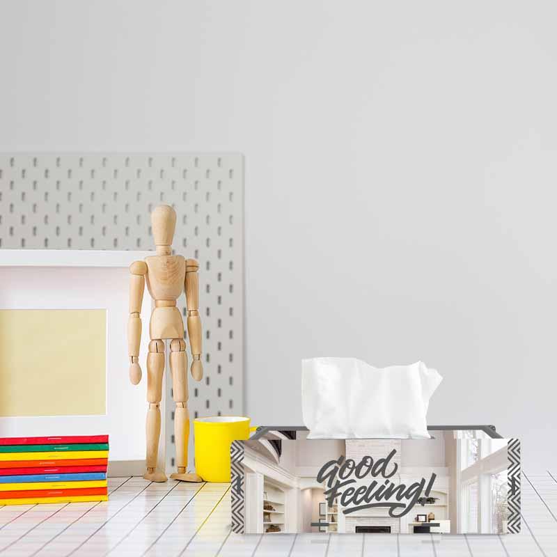 Good Feeling, One Acrylic Mirror tissue box with 100 X 2 Ply tissues (2+ MM) - FHMax.com