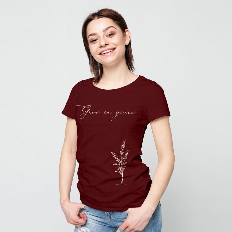 Grow in Grace, Women Half Sleeve Tshirt - FHMax.com