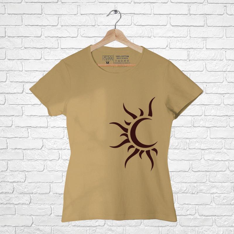 Half Moon, Women Half Sleeve Tshirt - FHMax.com