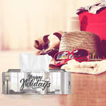 Happy Holidays, One Acrylic Mirror tissue box with 100 X 2 Ply tissues (2+ MM) - FHMax.com