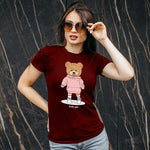 Hello Girl Teddy, Women Half Sleeve Tshirt - FHMax.com