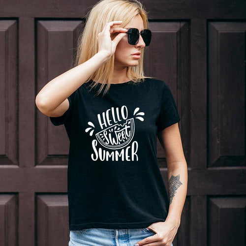 Hello Sweet Summer, Women Half Sleeve Tshirt - FHMax.com