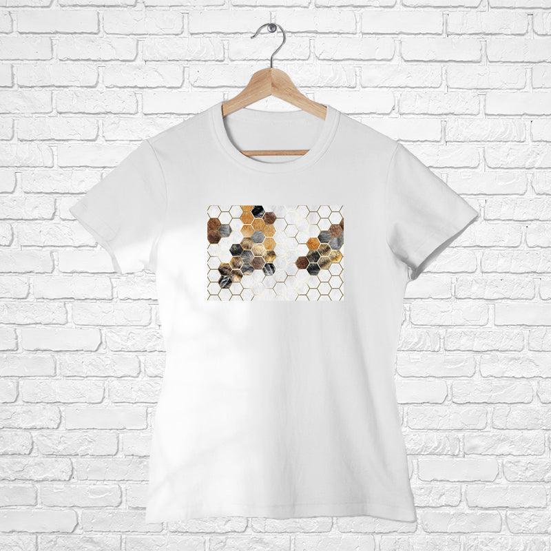 Hexagon design, Women Half Sleeve Tshirt - FHMax.com