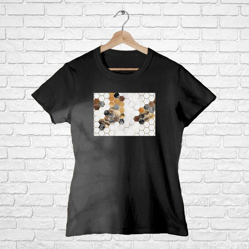 Hexagon Design, Women Half Sleeve Tshirt - FHMax.com