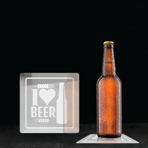 I love beer! Acrylic Mirror Coaster  (2+ MM) - FHMax.com