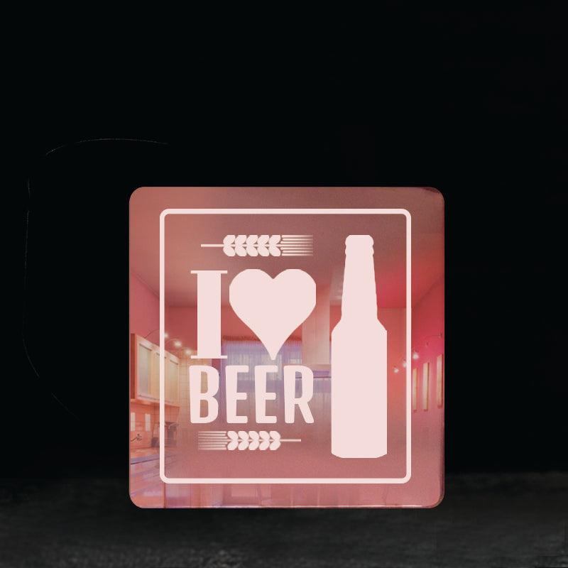 I love beer! Acrylic Mirror Coaster  (2+ MM) - FHMax.com