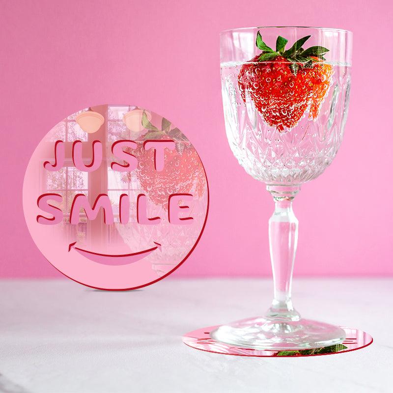 Just Smile!,  Acrylic Mirror Coaster  (2+ MM) - FHMax.com