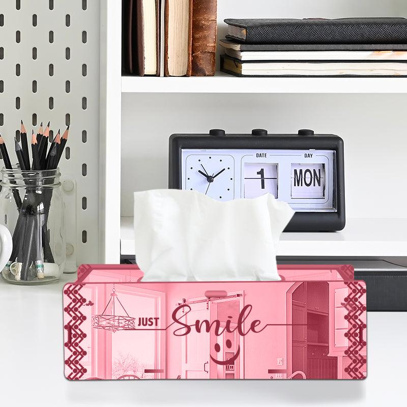 Just Smile, One Acrylic Mirror tissue box with 100 X 2 Ply tissues (2+ MM) - FHMax.com
