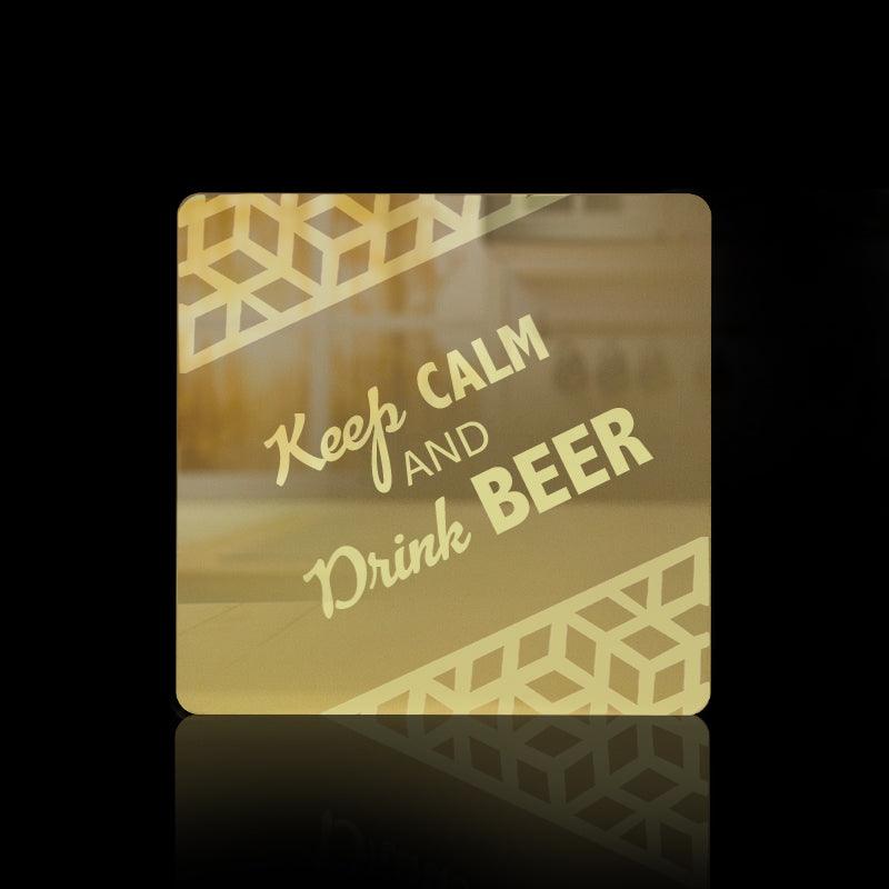 Keep Clam & Drink Beer! Acrylic Mirror Coaster  (2+ MM) - FHMax.com