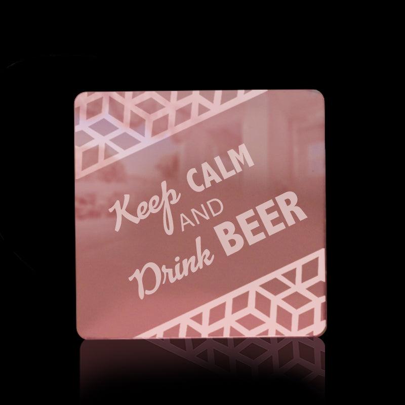 Keep Clam & Drink Beer! Acrylic Mirror Coaster  (2+ MM) - FHMax.com