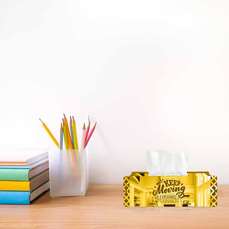 Keep Moving, One Acrylic Mirror tissue box with 100 X 2 Ply tissues (2+ MM) - FHMax.com