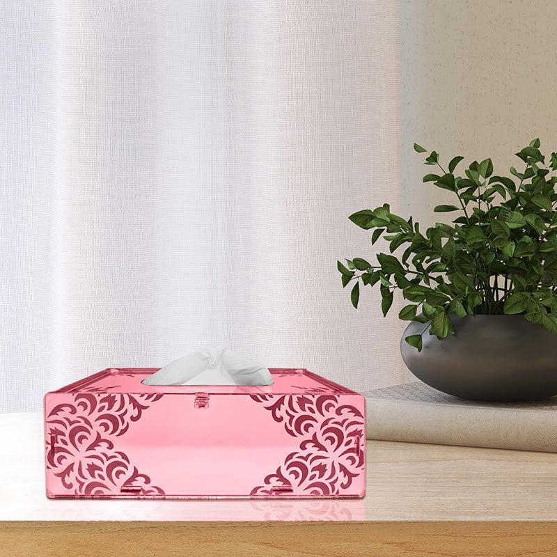 Laser Cutting engrave design, One Acrylic Mirror tissue box with 100 X 2 Ply tissues (2+ MM) - FHMax.com