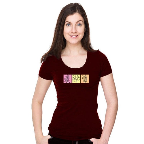 Leaves, Women Half Sleeve Tshirt - FHMax.com