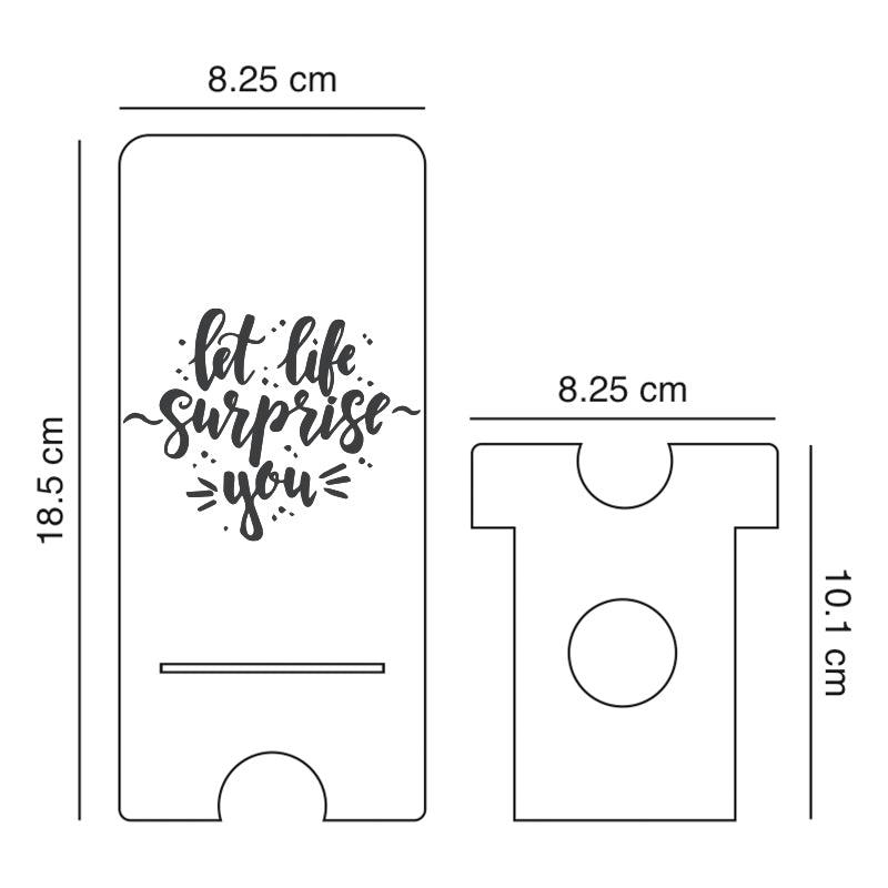 Let life surprise you,  Reflective Acrylic Mobile Phone stand - FHMax.com