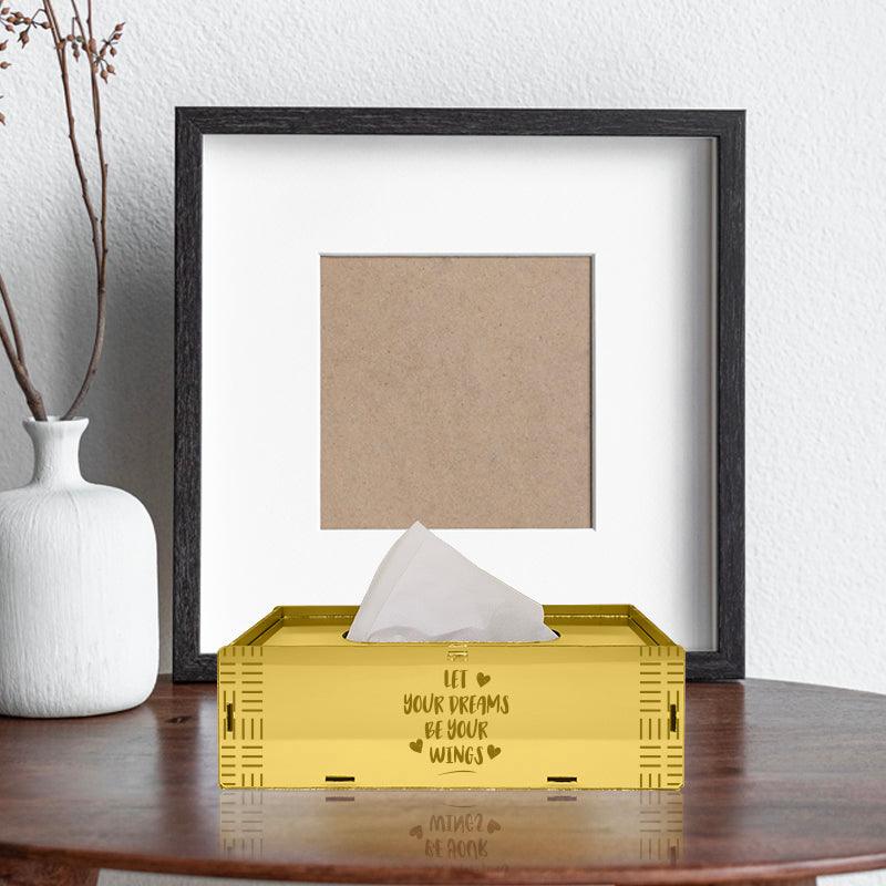 Let Your Dreams be your Wings, One Acrylic Mirror tissue box with 100 X 2 Ply tissues (2+ MM) - FHMax.com