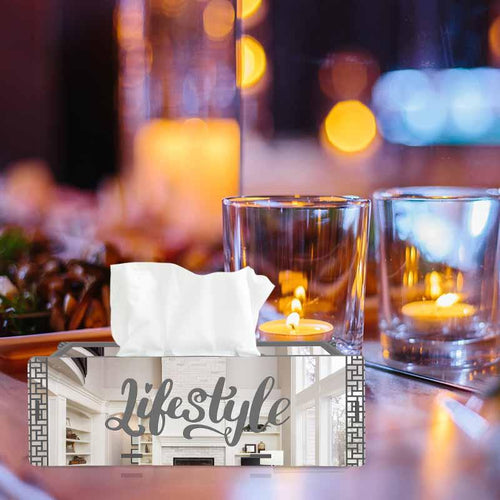 Lifestyle, One Acrylic Mirror tissue box with 100 X 2 Ply tissues (2+ MM) - FHMax.com
