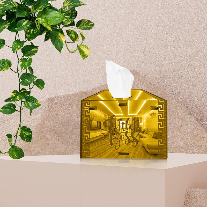 Little Boss, One Acrylic Mirror tissue box with 100 X 2 Ply tissues (2+ MM) - FHMax.com