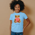 'Love is real' Teddy, Women Half Sleeve Tshirt - FHMax.com