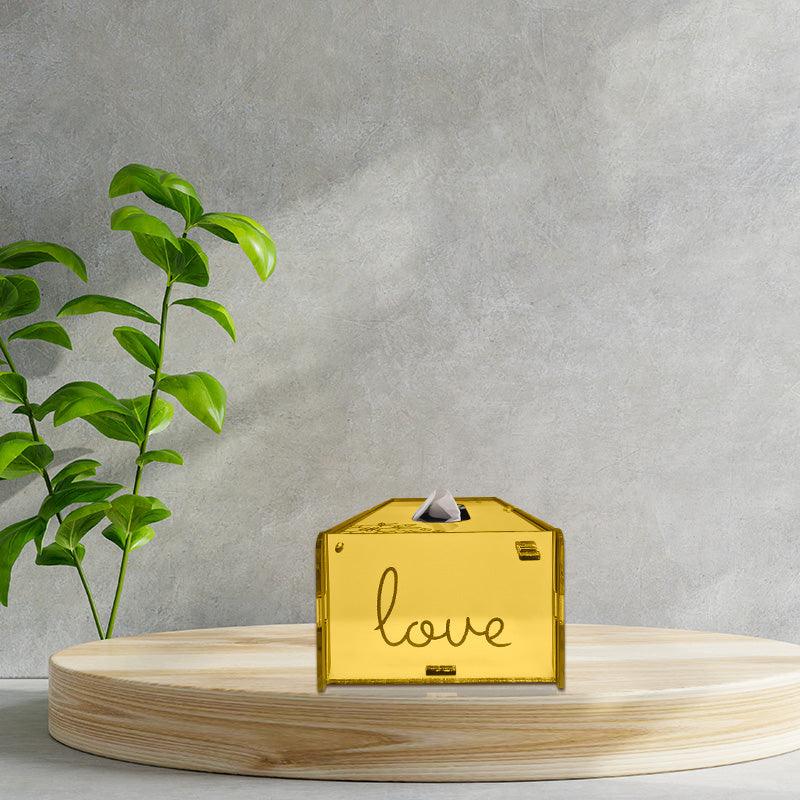 Love Rose, One Acrylic Mirror tissue box with 100 X 2 Ply tissues (2+ MM) - FHMax.com