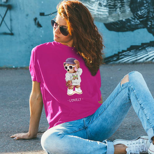 Lovely Teddy, Women Half Sleeve Tshirt - FHMax.com