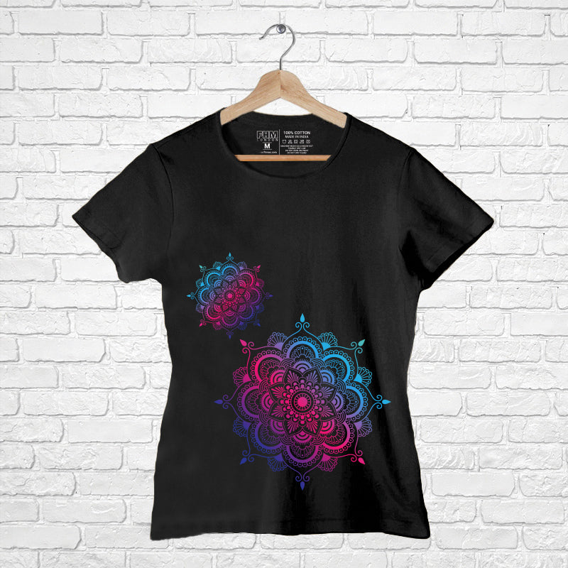 Mandala art design, Women Half Sleeve T-shirt - FHMax.com