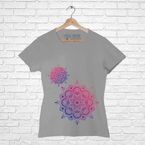 Mandala art Design, Women Half Sleeve T-shirt - FHMax.com