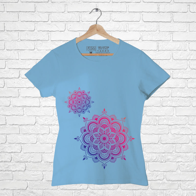 Mandala art design, Women Half Sleeve T-shirt - FHMax.com