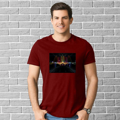 Multicolor Light waves, Men's Half Sleeve Tshirt - FHMax.com