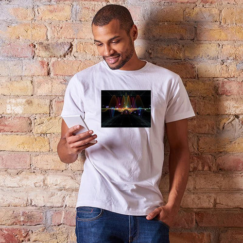 Multicolor Light waves, Men's Half Sleeve Tshirt - FHMax.com