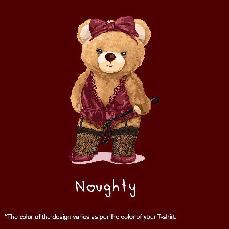 Naughty Teddy, Women Half Sleeve Tshirt - FHMax.com