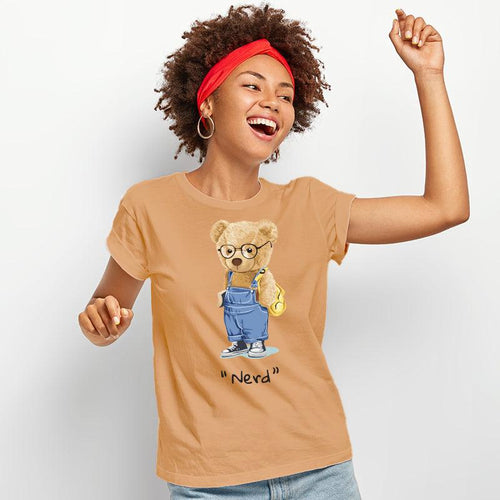 Nerd Teddy, Women Half Sleeve Tshirt - FHMax.com