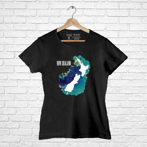 New Zealand's Map, Women Half Sleeve Tshirt - FHMax.com