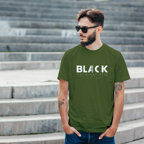 Black White, Men's Half Sleeve Tshirt - FHMax.com