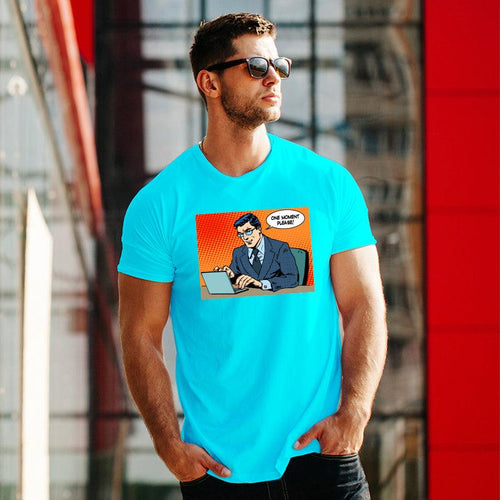 One Moment Please, Men's Half Sleeve Tshirt - FHMax.com