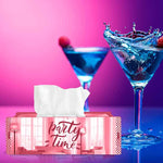 Party Time, One Acrylic Mirror tissue box with 100 X 2 Ply tissues (2+ MM) - FHMax.com